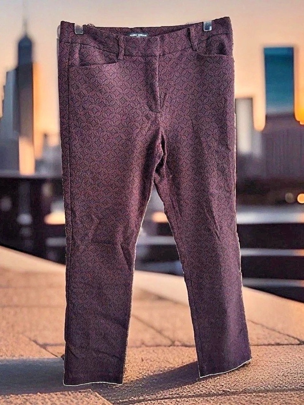 Mario Serrani Men's Geometric Dress Pants Size 10 Like New